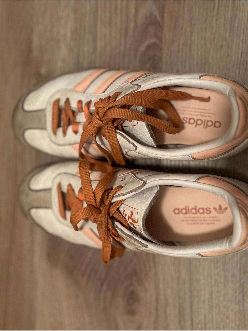 Adidas Sambas Sneakers - Cream and Peach 🍑 Women’s 6 - Picture 4 of 5